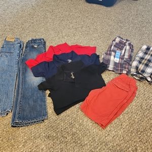 4t/ 5 Boys Basics Lot Of 8 FG Polo Shirts TCP Jeans Shorts Cherokee Wrangler FG